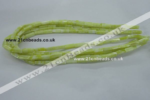 CCU524 15.5 inches 4*13mm cuboid lemon jade beads wholesale