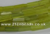 CCU525 15.5 inches 4*13mm cuboid olive jade beads wholesale