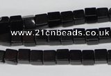 CCU53 15.5 inches 6*6mm cube black agate beads wholesale