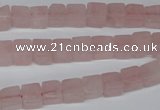 CCU56 15.5 inches 6*6mm cube rose quartz beads wholesale