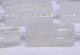 CCU600 15.5 inches 8*20mm - 10*30mm cuboid white crystal beads