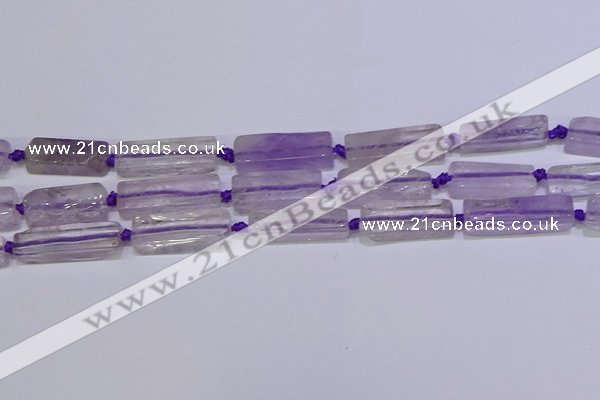 CCU601 15.5 inches 8*20mm - 10*30mm cuboid amethyst beads