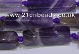 CCU602 15.5 inches 8*20mm - 10*30mm cuboid dogtooth amethyst beads