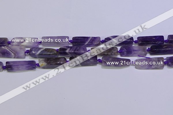 CCU602 15.5 inches 8*20mm - 10*30mm cuboid dogtooth amethyst beads