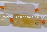 CCU604 15.5 inches 8*20mm - 10*30mm cuboid citrine gemstone beads