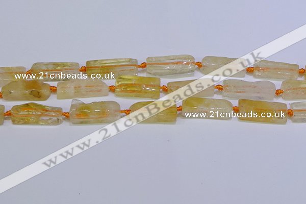 CCU604 15.5 inches 8*20mm - 10*30mm cuboid citrine gemstone beads