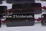 CCU607 15.5 inches 8*20mm - 10*30mm cuboid smoky quartz beads