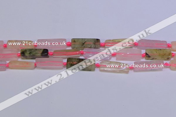 CCU608 15.5 inches 8*20mm - 10*30mm cuboid mixed quartz beads