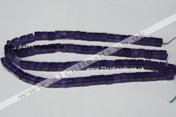 CCU61 15.5 inches 8*8mm cube synthetic amethyst beads wholesale