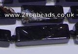 CCU610 15.5 inches 8*20mm - 10*30mm cuboid black agate beads