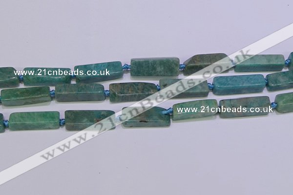 CCU615 15.5 inches 8*20mm - 10*30mm cuboid amazonite beads