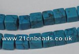 CCU62 15.5 inches 8*8mm cube turquoise beads wholesale