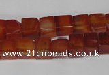 CCU67 15.5 inches 8*8mm cube red agate beads wholesale