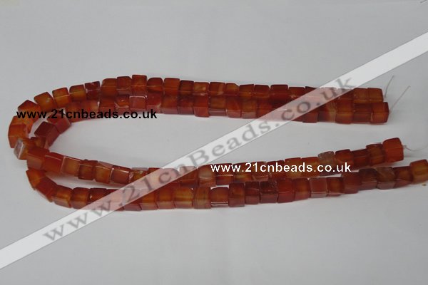 CCU67 15.5 inches 8*8mm cube red agate beads wholesale