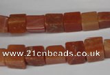 CCU68 15.5 inches 8*8mm cube red aventurine beads wholesale