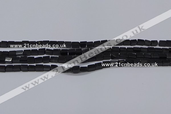 CCU700 15.5 inches 4*6mm cuboid black stone beads wholesale