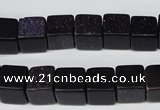 CCU71 15.5 inches 10*10mm cube blue goldstone beads wholesale