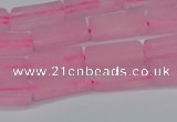 CCU711 15.5 inches 4*13mm cuboid rose quartz beads wholesale