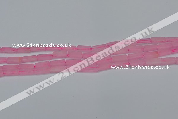 CCU711 15.5 inches 4*13mm cuboid rose quartz beads wholesale