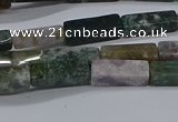 CCU713 15.5 inches 4*13mm cuboid moss agate beads wholesale