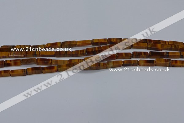 CCU719 15.5 inches 4*13mm cuboid yellow tiger eye beads wholesale