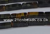 CCU720 15.5 inches 4*13mm cuboid blue tiger eye beads wholesale