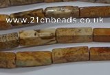 CCU738 15.5 inches 4*13mm cuboid picture jasper beads wholesale