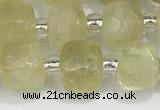CCU756 15 inches 8*8mm faceted cube lemon quartz beads