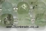 CCU757 15 inches 8*8mm faceted cube green rutilated quartz beads