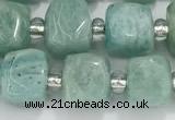 CCU762 15 inches 8*8mm faceted cube amazonite beads
