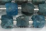 CCU768 15 inches 8*8mm faceted cube apatite beads