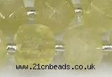 CCU774 15 inches 10*10mm faceted cube lemon quartz beads