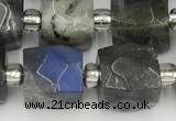 CCU786 15 inches 10*10mm faceted cube labradorite beads