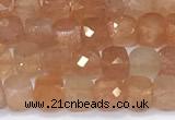 CCU849 15 inches 4mm faceted cube golden sunstone beads