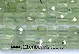 CCU876 15 inches 4mm faceted cube prehnite beads