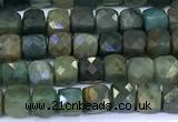 CCU892 15 inches 4mm faceted cube gemstone beads