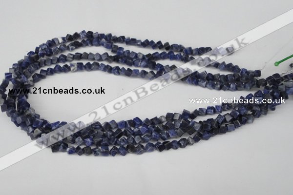 CCU90 15.5 inches 4*4mm cube sodalite gemstone beads wholesale