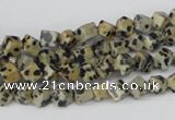 CCU93 15.5 inches 4*4mm cube dalmatian jasper beads wholesale