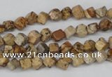 CCU95 15.5 inches 4*4mm cube picture jasper beads wholesale