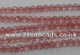 CCY110 15.5 inches 4mm faceted round cherry quartz beads wholesale