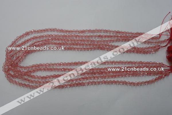 CCY110 15.5 inches 4mm faceted round cherry quartz beads wholesale