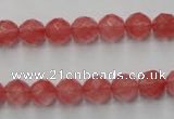 CCY112 15.5 inches 8mm faceted round cherry quartz beads wholesale