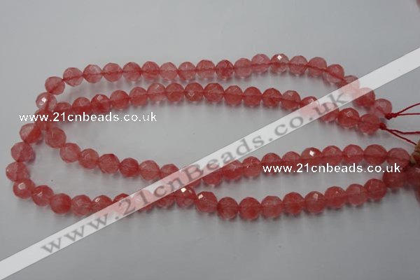 CCY113 15.5 inches 10mm faceted round cherry quartz beads wholesale