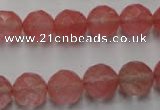 CCY114 15.5 inches 12mm faceted round cherry quartz beads wholesale