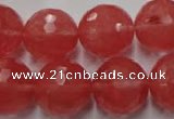 CCY116 15.5 inches 16mm faceted round cherry quartz beads wholesale