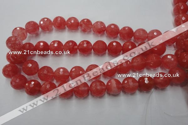 CCY116 15.5 inches 16mm faceted round cherry quartz beads wholesale