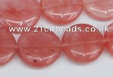 CCY153 15.5 inches 20mm flat round cherry quartz beads wholesale