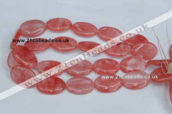 CCY160 15.5 inches 22*33mm oval cherry quartz beads wholesale