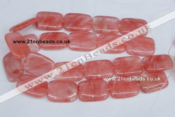 CCY163 15.5 inches 25*35mm rectangle cherry quartz beads wholesale