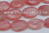 CCY165 15.5 inches 13*18mm faceted oval cherry quartz beads